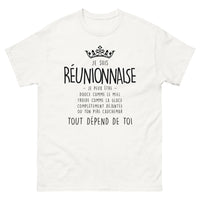 Thumbnail for T-shirt Réunionnaise blanc - Douce comme le miel ou déjantée