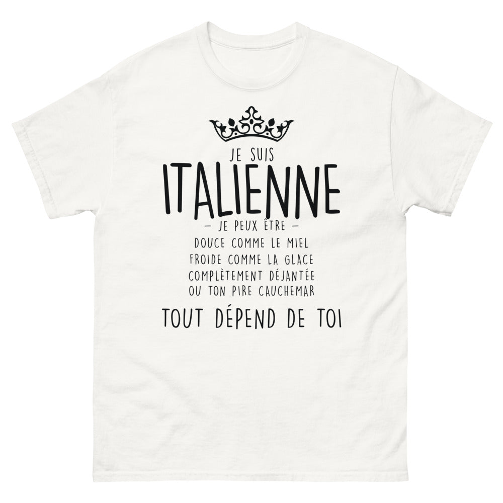 T-shirt Italie blanc - Douce comme le miel, froide comme la glace