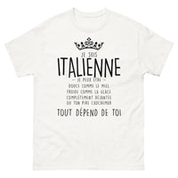 Thumbnail for T-shirt Italie blanc - Douce, froide ou déjantée avec humour