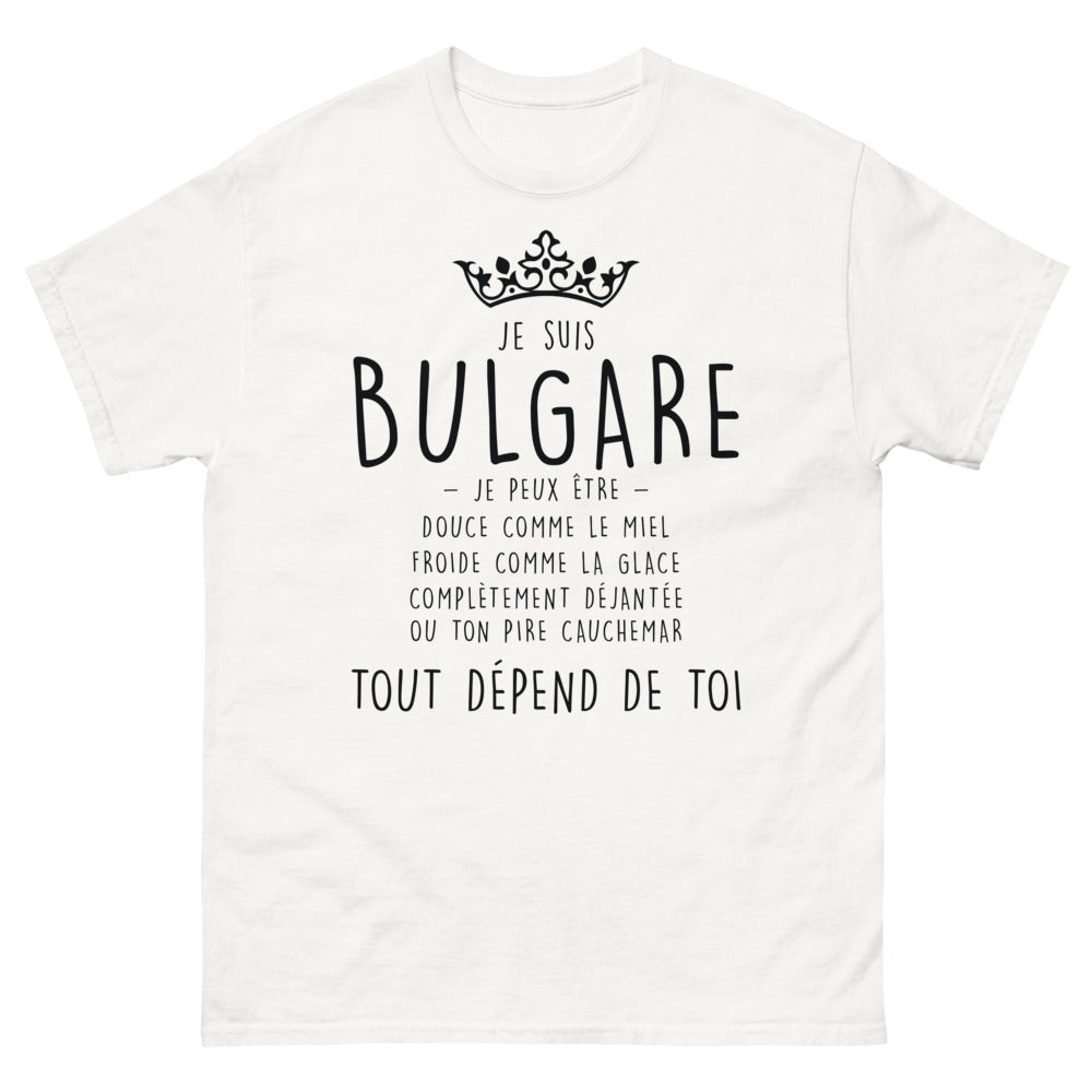 T-shirt Bulgarie blanc - Je suis Bulgare, douce ou fureur
