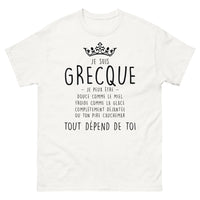 Thumbnail for T-shirt Grecque blanc - Douce ou folle, le choix est à vous
