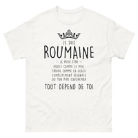 Thumbnail for T-shirt Roumaine blanc - Douce comme le miel, glaciale et déjantée
