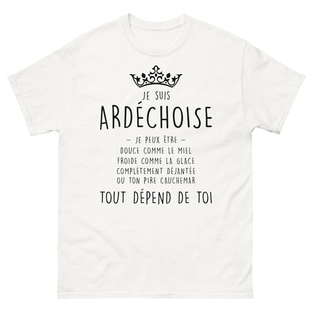 T-shirt Ardéchoise blanc - Douce comme le miel, froide comme la glace