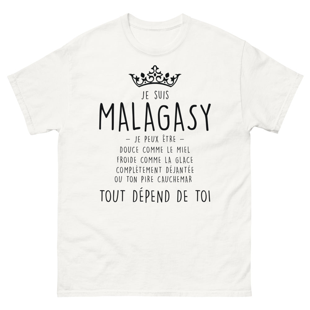 T-shirt Madagascar blanc - Je suis unique comme Madagascar