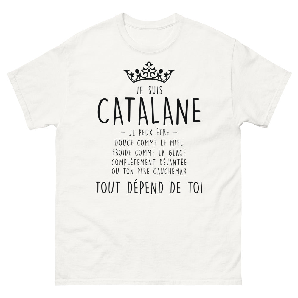 T-shirt Catalane blanc - Je peux être douce comme le miel