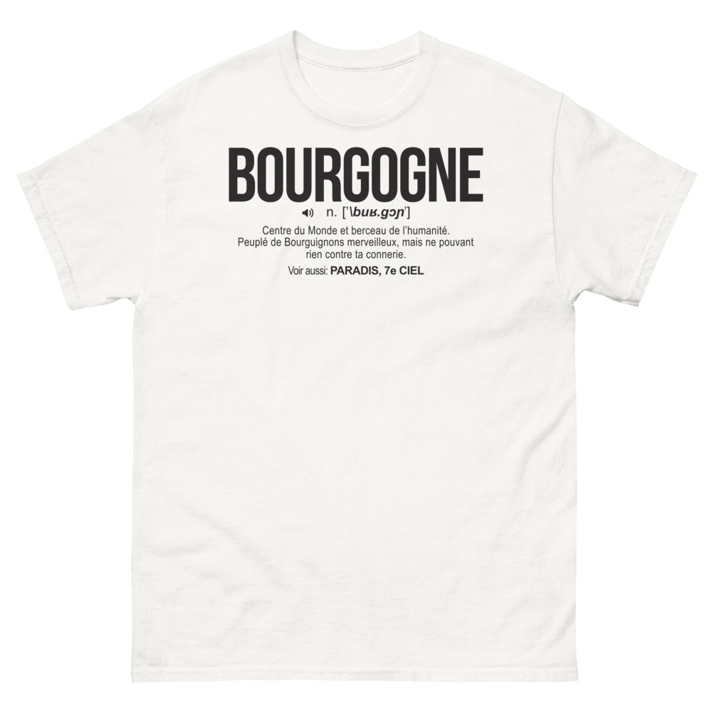 T-shirt Bourgogne blanc - Le centre du monde en toute fierté