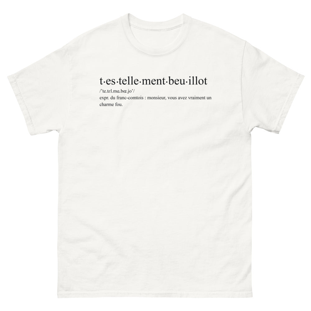 T-shirt Franc-Comtois blanc - T'es tellement beuillot expr.