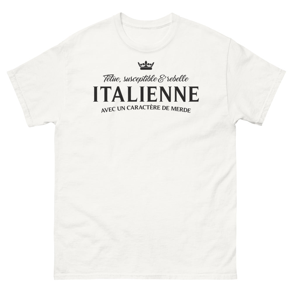 T-shirt Italie blanc - Caractère audacieux et humoristique
