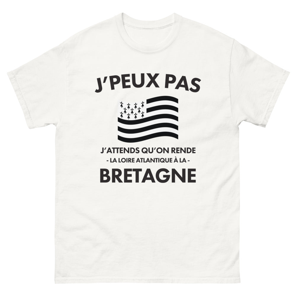 T-shirt Bretagne blanc - J’peux pas, j’attends qu’on rende la Loire-Atlantique