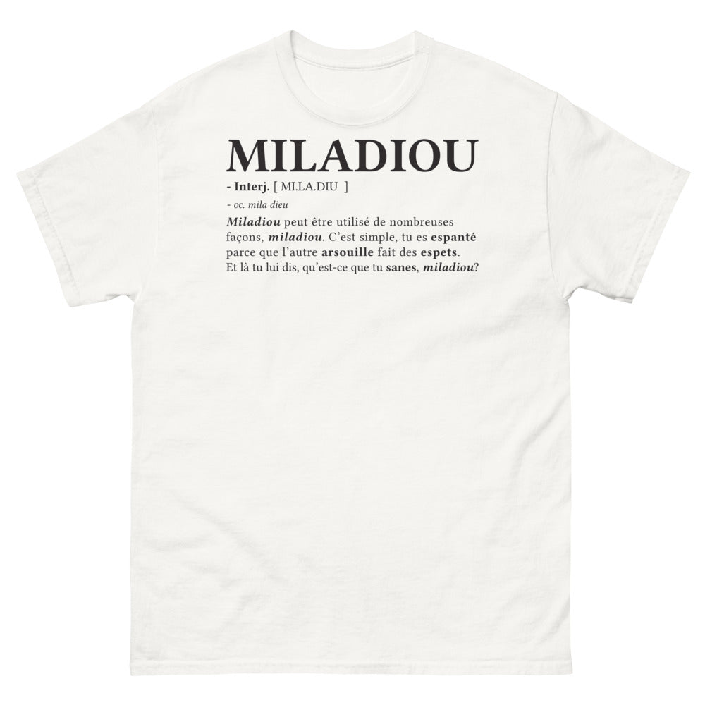 T-shirt Sud-Ouest blanc - design Miladiou avec humour
