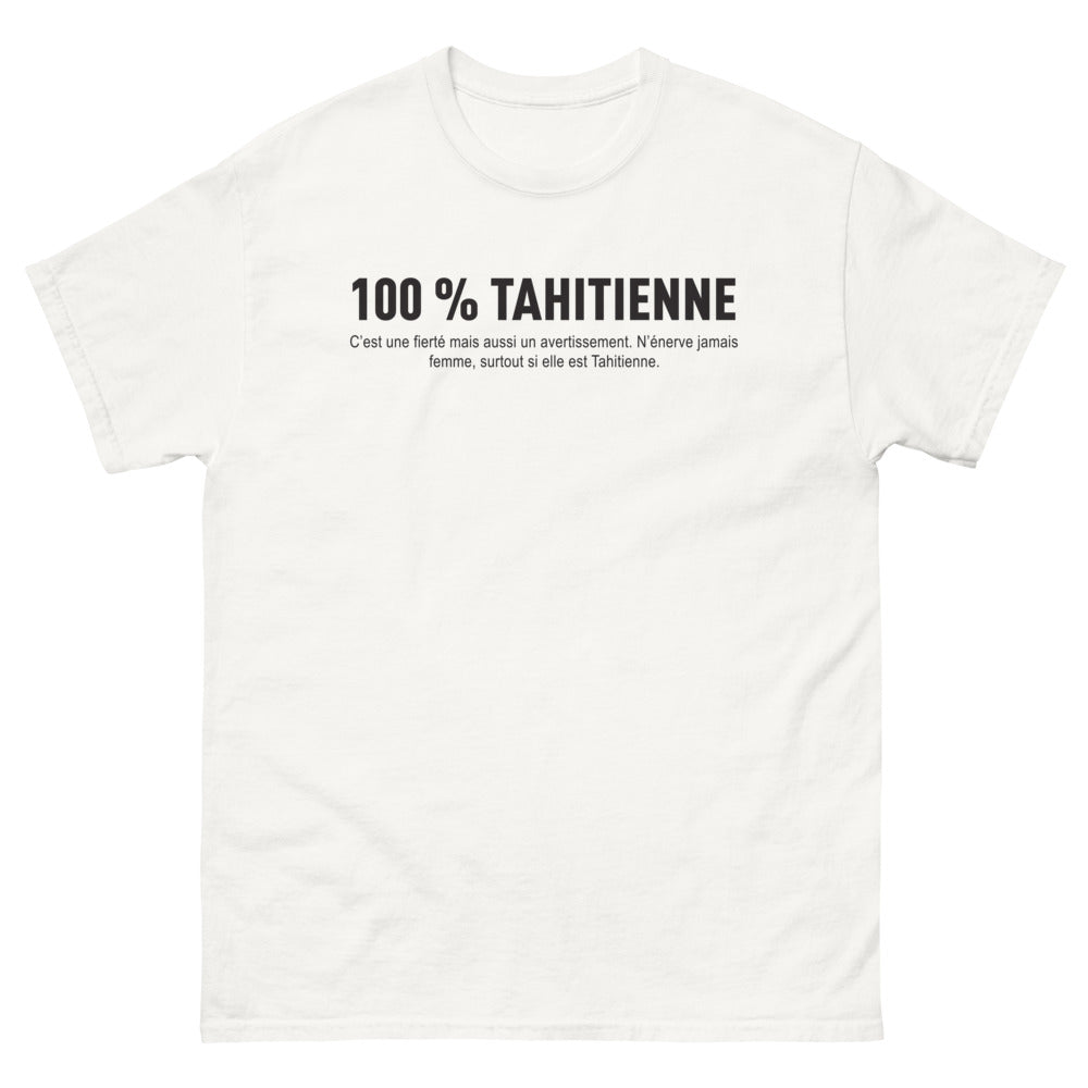 T-shirt Tahitien blanc - Un avertissement à respecter
