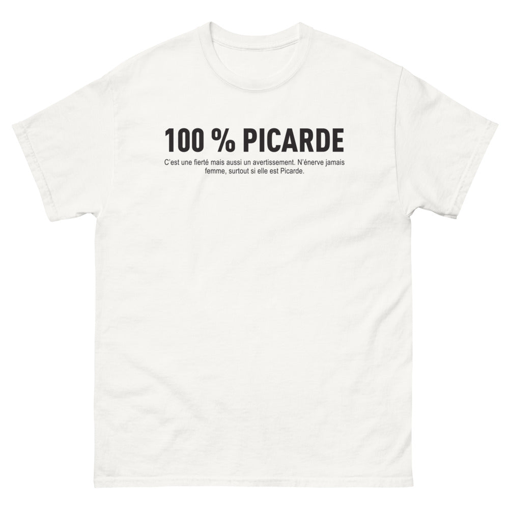 T-shirt Picarde blanc - Fierté et Avertissement