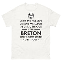 Thumbnail for T-shirt Bretagne blanc - Je ne dis pas que je suis meilleur, mais breton !