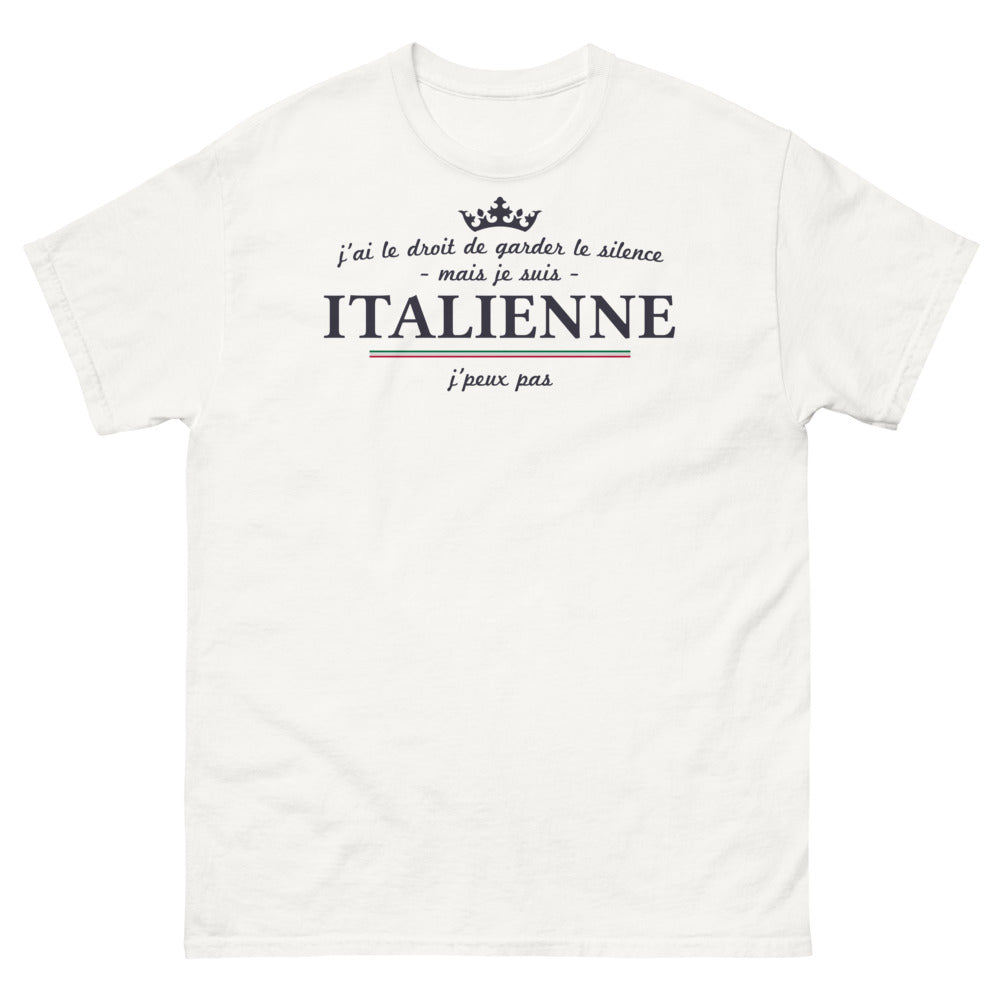 T-shirt Italie blanc - J'ai le droit de garder le silence