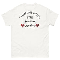 Thumbnail for T-shirt chalet blanc - J'aimerais mieux être au chalet