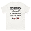 T-shirt Québec blanc - C'est mon chandail, fais ben trop frette