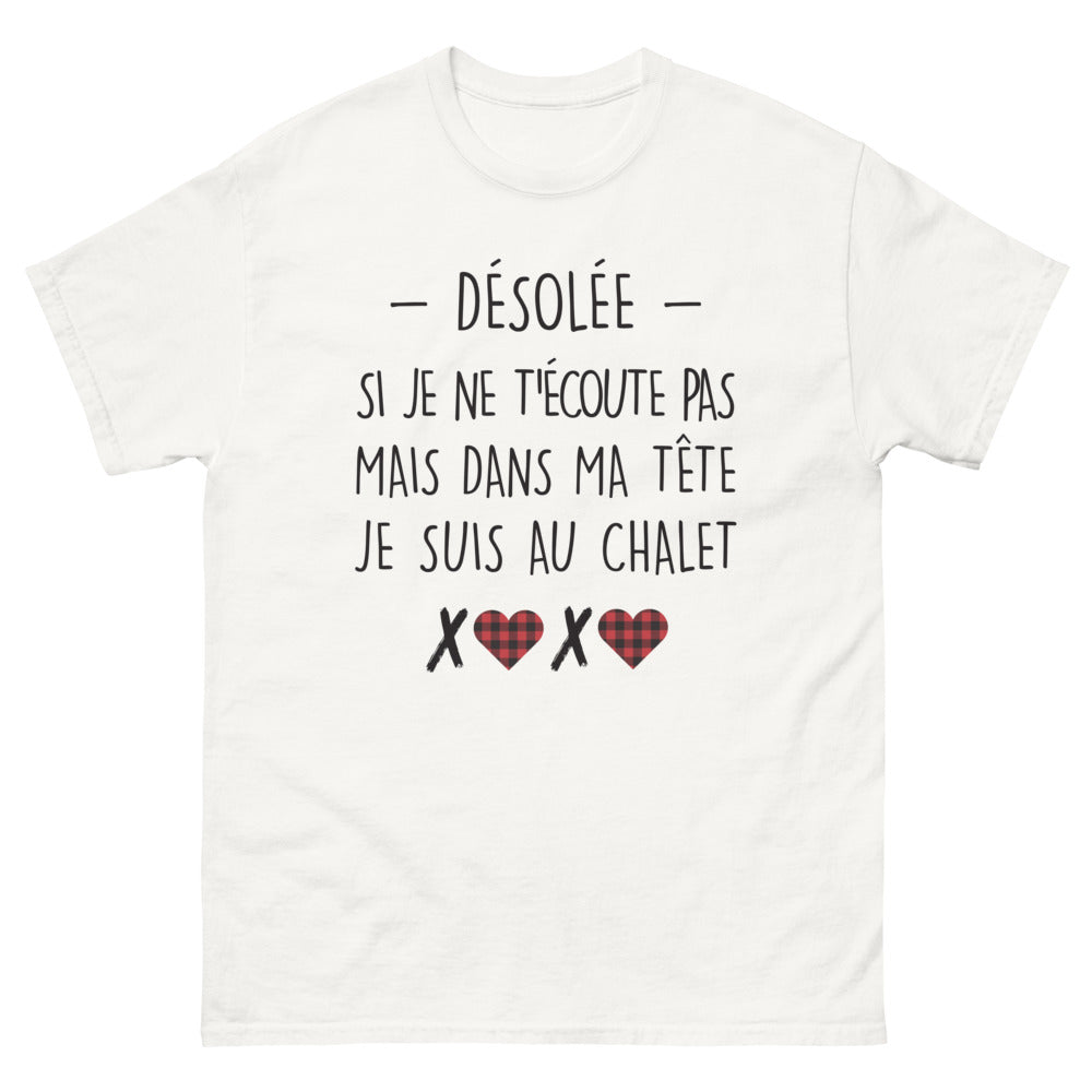 T-shirt Québec blanc - Désolée si je ne t'écoute pas