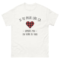 Thumbnail for T-shirt Bourgogne blanc - Si tu peux lire ça, apporte-moi un verre de vino