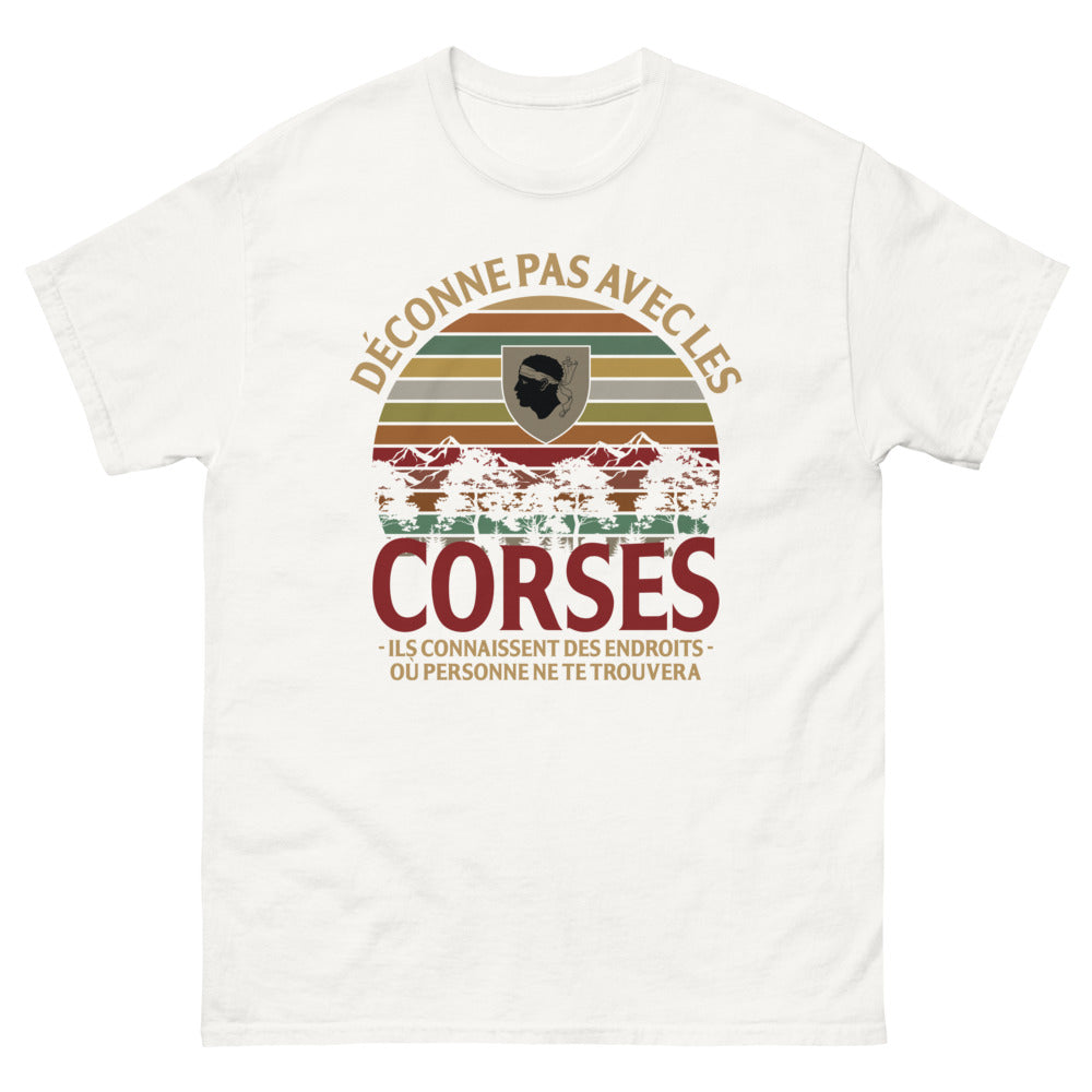 T-shirt Corse blanc - Déconne pas avec les Corses
