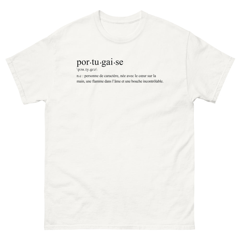 T-shirt Portugal blanc - Personne de caractère née avec le cœur sur la main