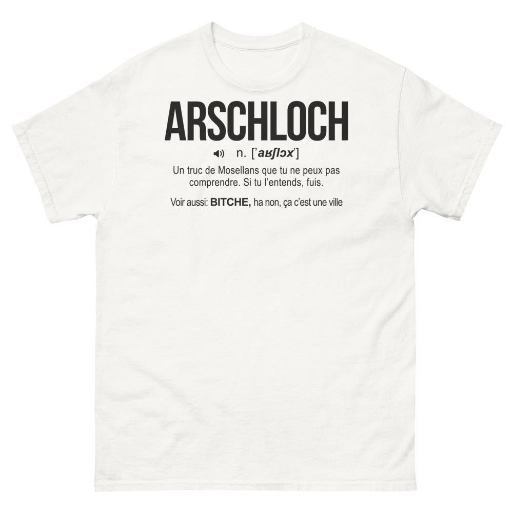 T-shirt Moselle blanc - Arschloch, humour local