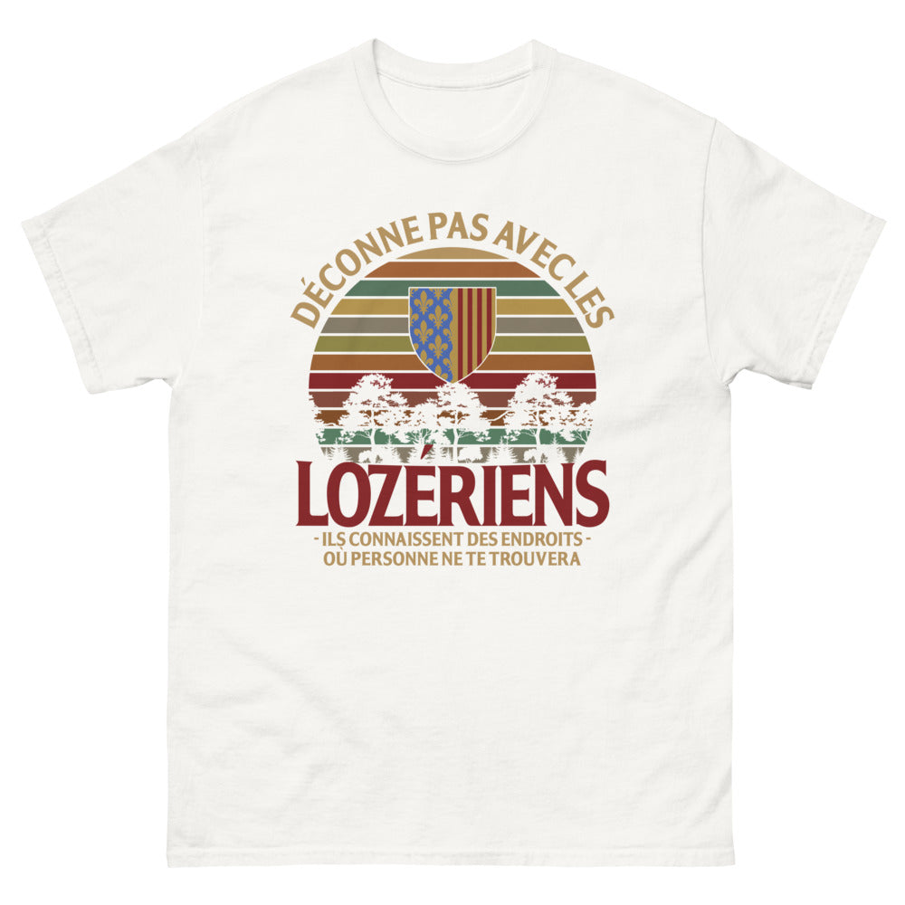 T-shirt Lozère blanc - Déconne pas avec les Lozériens