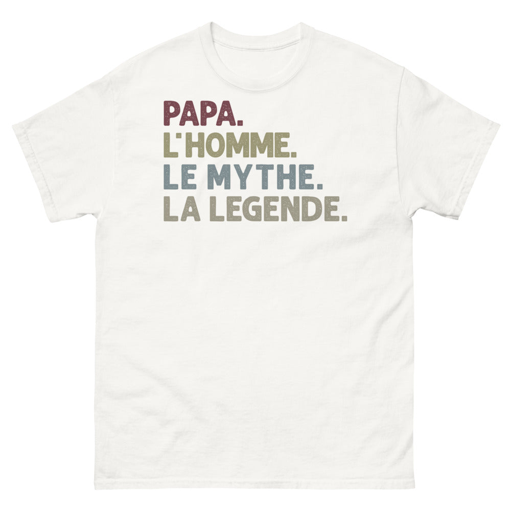 T-shirt Papa blanc - L'homme, le Mythe, la Légende