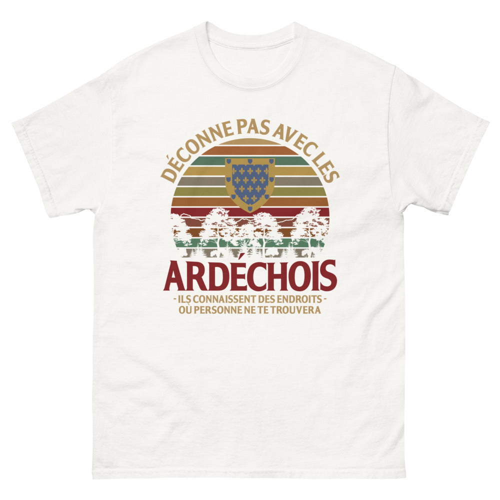 T-shirt Ardèche blanc - Déconne pas avec les Ardéchois