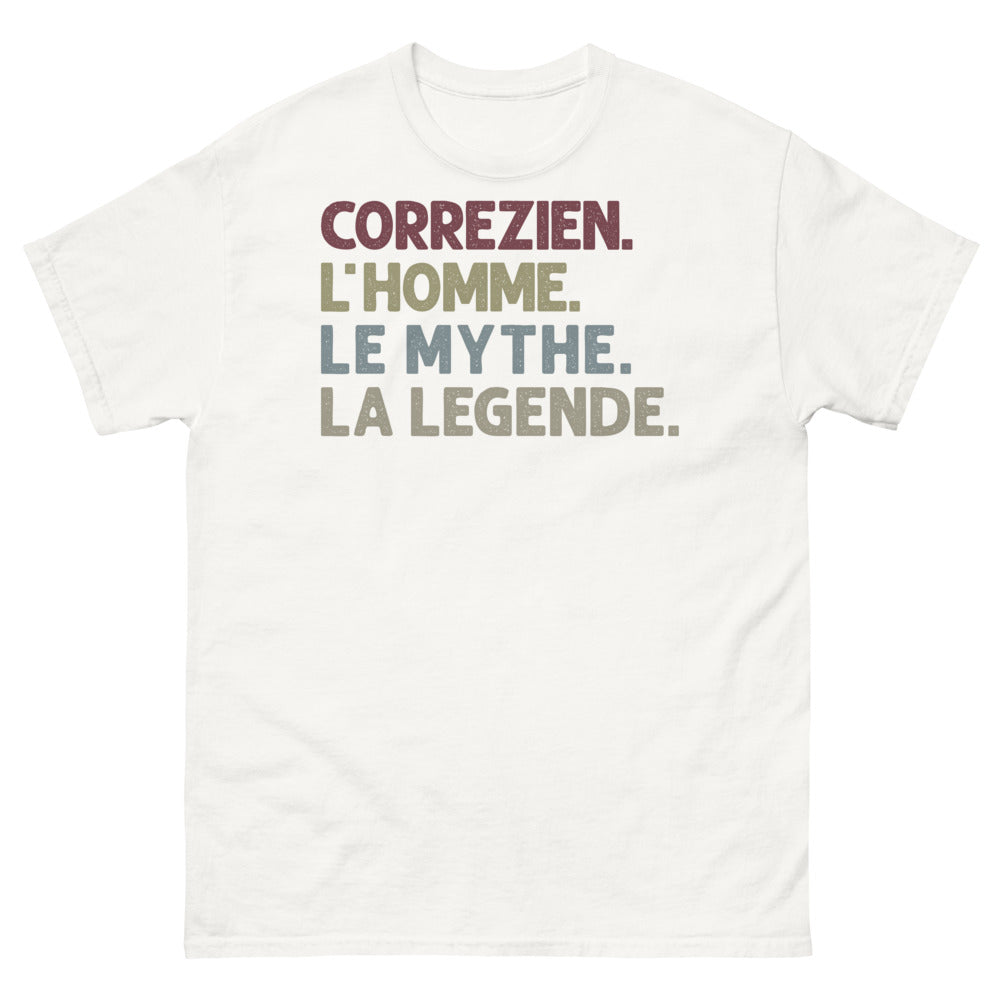 T-shirt Corrézien blanc - L'homme, Le Mythe, La Légende