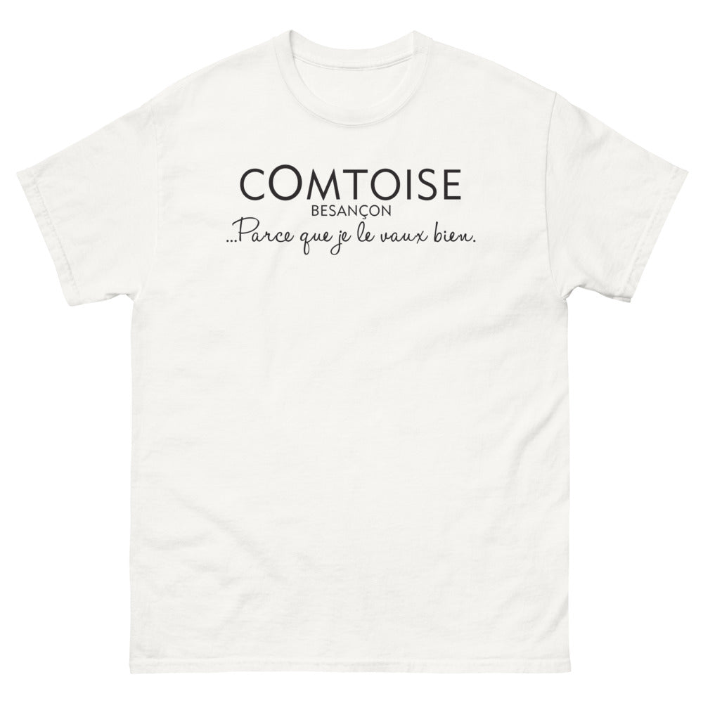 T-shirt Comtois blanc - Parce que je le vaux bien