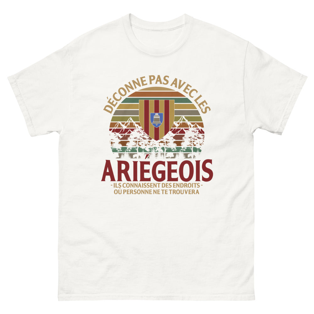 T-shirt Ariège blanc - Déconne pas avec les Ariégeois