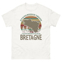 Thumbnail for T-shirt Bretagne blanc - Pas besoin de thérapie, juste besoin d'aller en Bretagne