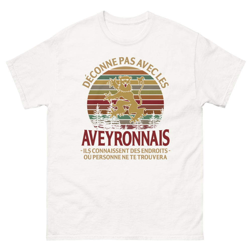 T-shirt Aveyron blanc - Déconne pas avec les Aveyronnais