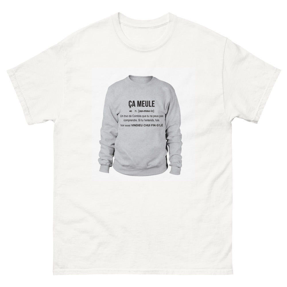 T-shirt Comtois blanc - Ça meule ! un clin d'œil amusant