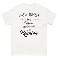 Thumbnail for T-shirt Réunion blanc - Laisse tomber les fleurs