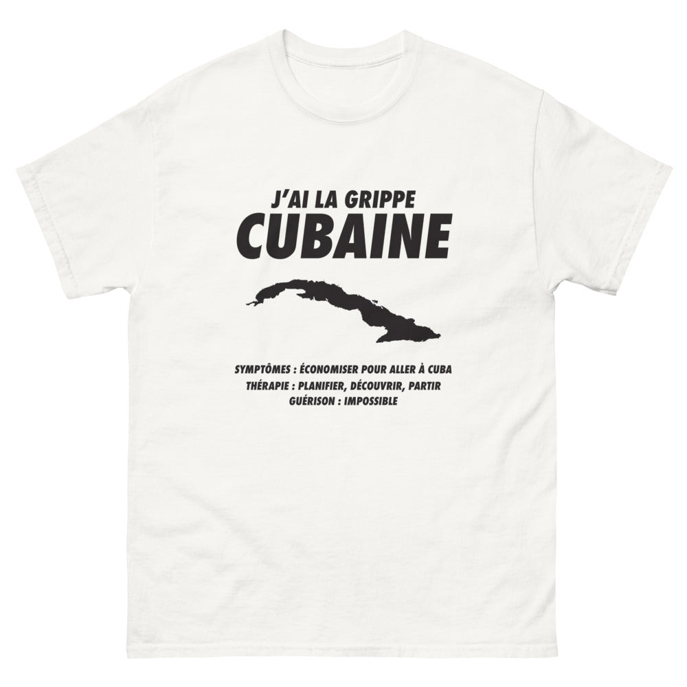 T-shirt Cuba blanc - J'ai la grippe cubaine