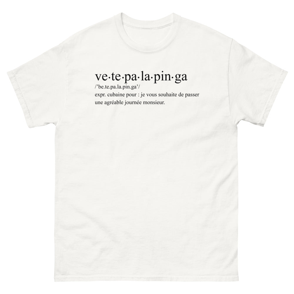 T-shirt Cuba blanc - Ve Te Pa La Piña, expression amusante