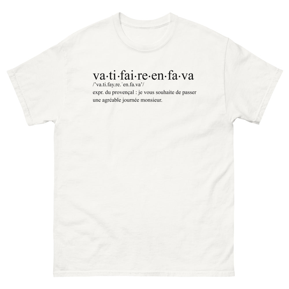 T-shirt Provence blanc - Va-ti-faire-en-fa, humour local