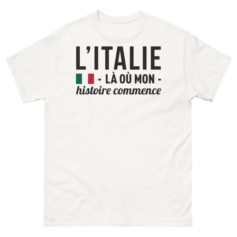 T-shirt Italie blanc - L'histoire commence ici