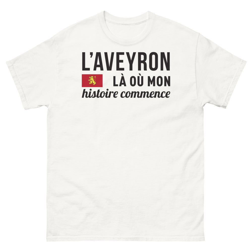 T-shirt Aveyron blanc - Là où mon histoire commence