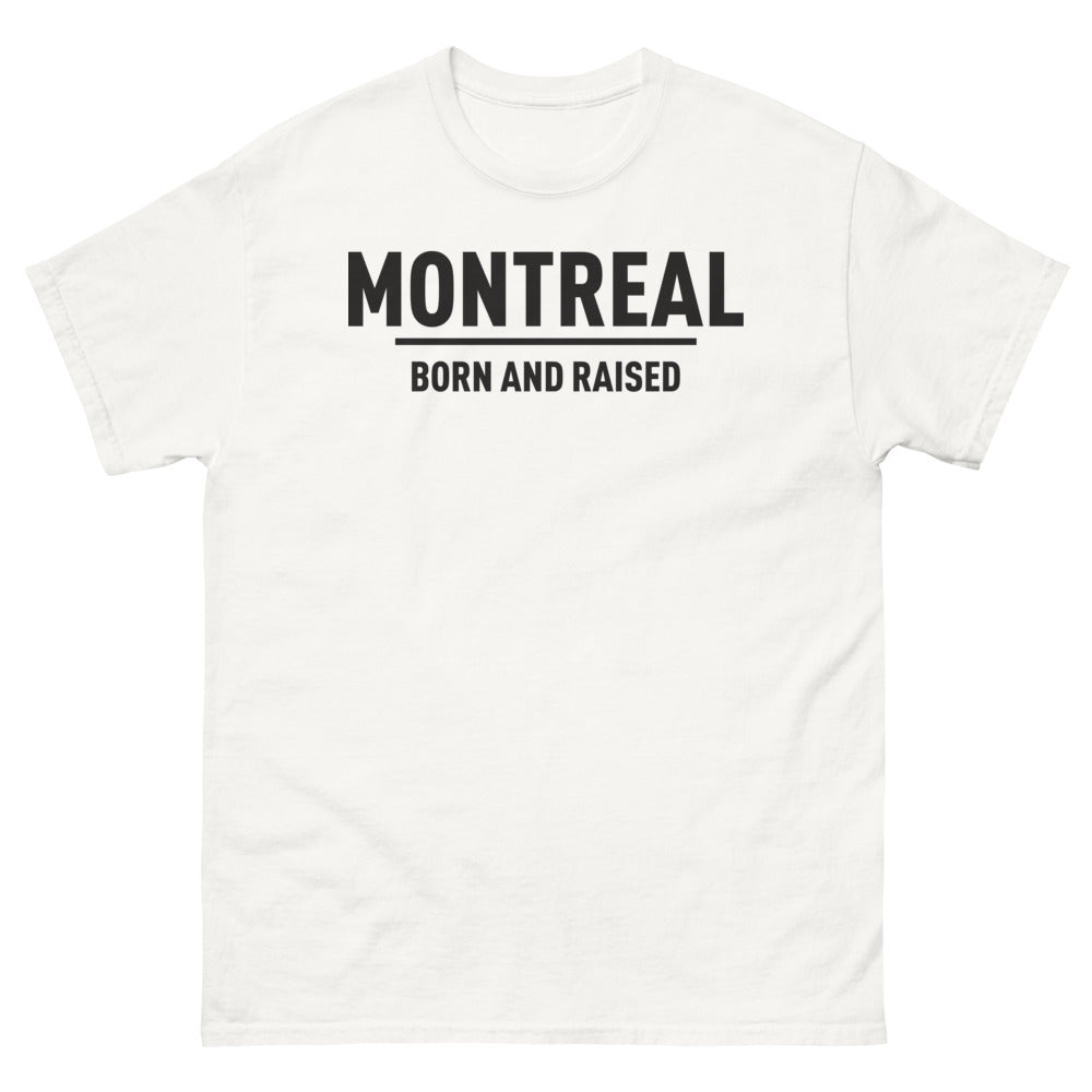 T-shirt Montréal blanc - Born and Raised avec humour