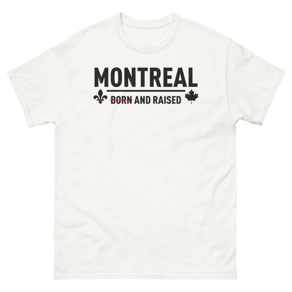 T-shirt Montréal blanc - Born And Raised avec humour
