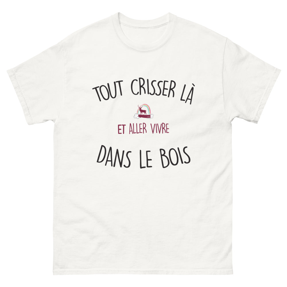 T-shirt liberté blanc - Tout crisser et aller vivre dans le bois