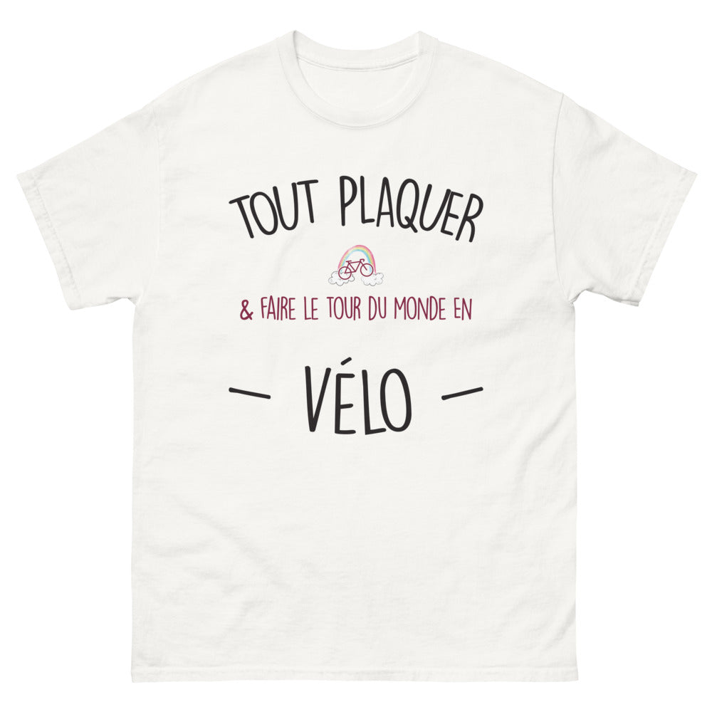 T-shirt Tour du Monde à Vélo blanc - Évasion et Liberté