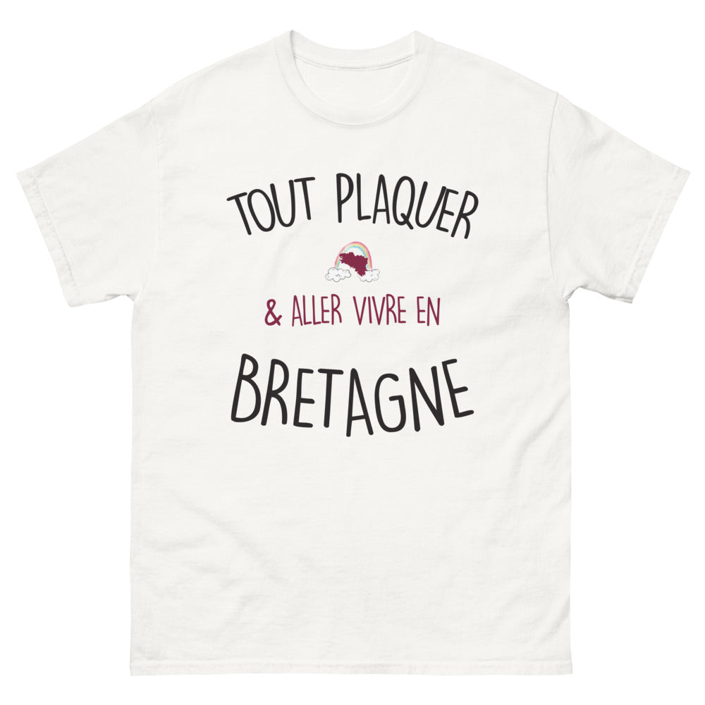 T-shirt Bretagne blanc - Tout plaquer et aller vivre en Bretagne