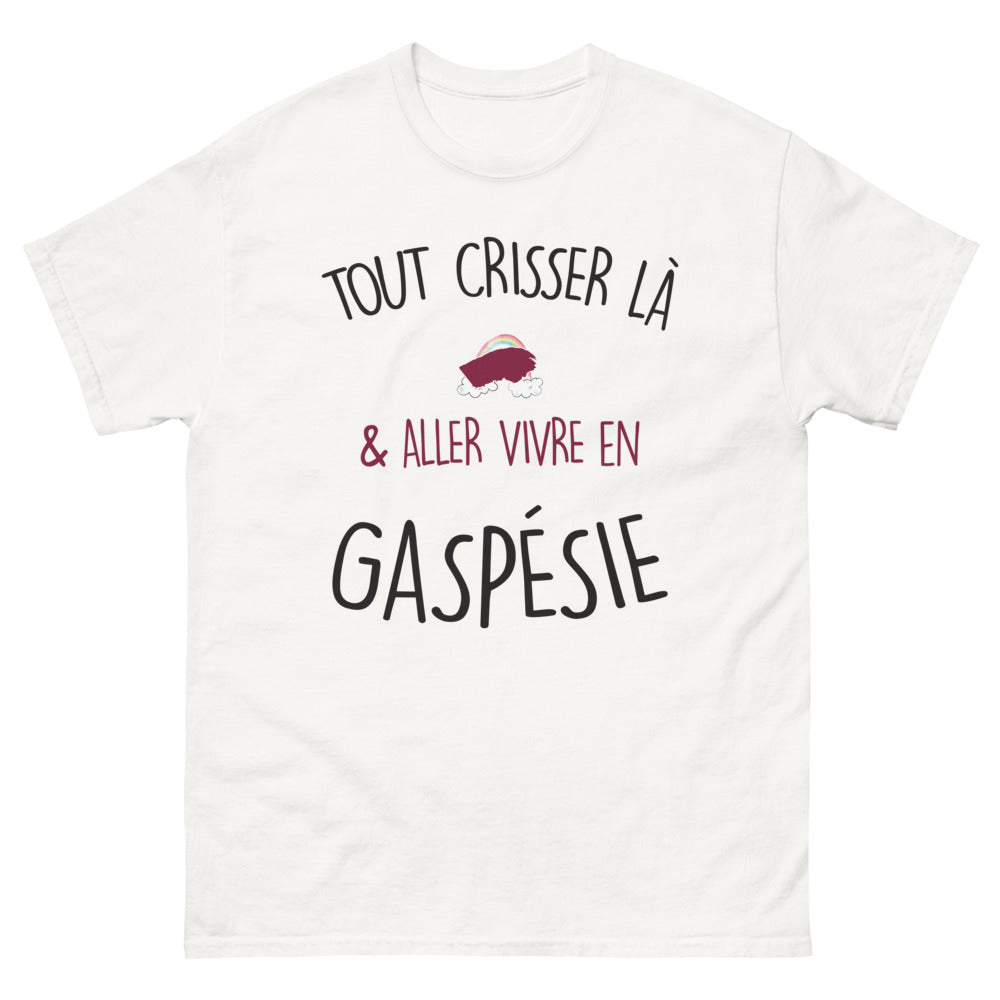 T-shirt Gaspésie blanc - Tout crisser là et aller vivre en Gaspésie