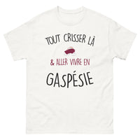 Thumbnail for T-shirt Gaspésie blanc - Tout crisser là et aller vivre en Gaspésie