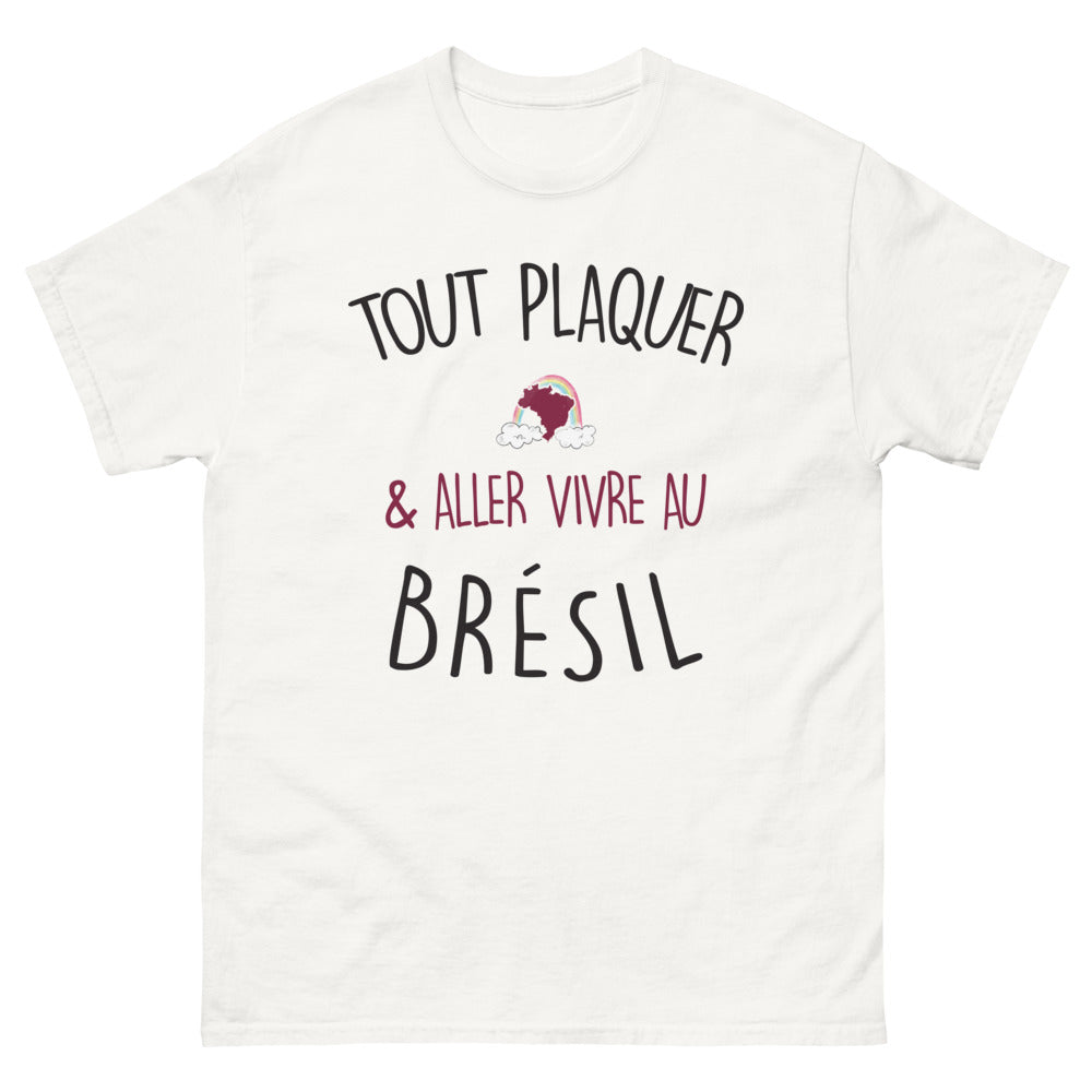 T-shirt Brésil blanc - Tout Plaquer et Aller Vivre au Brésil
