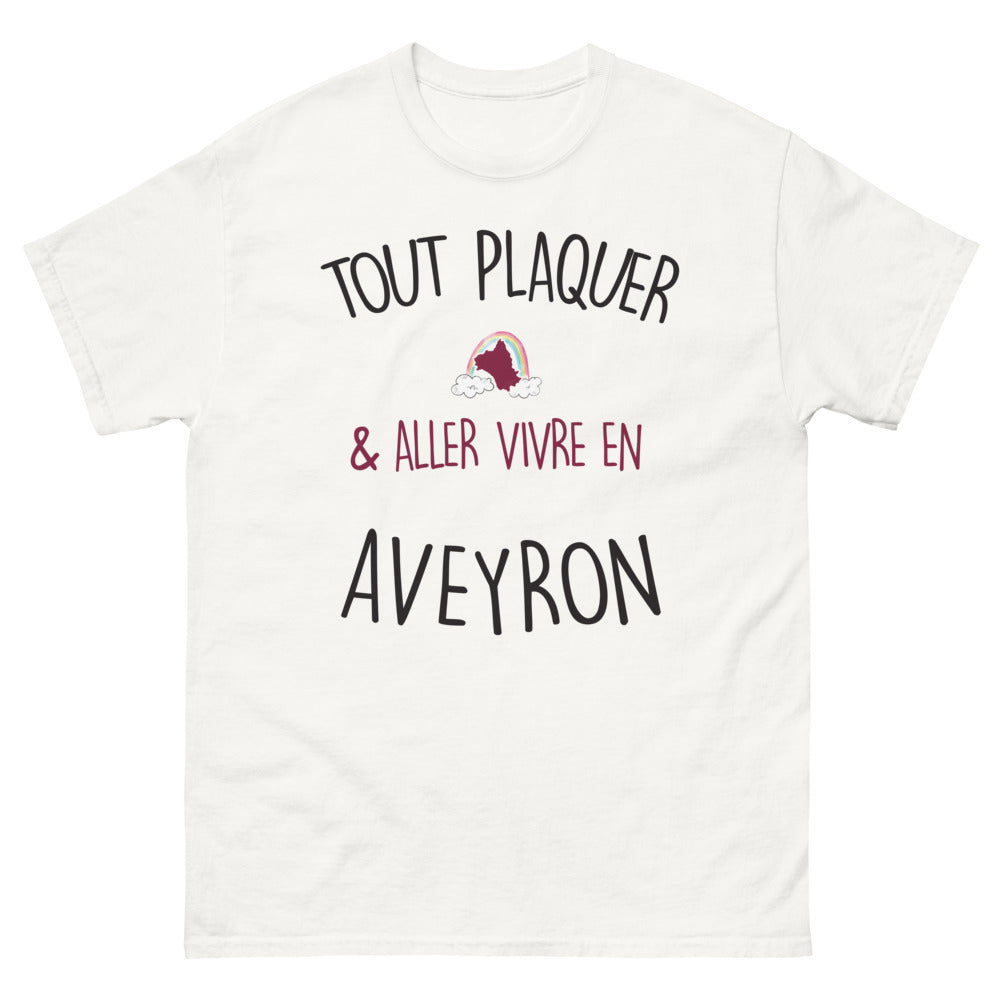 T-shirt Aveyron blanc - Tout plaquer et vivre en Aveyron