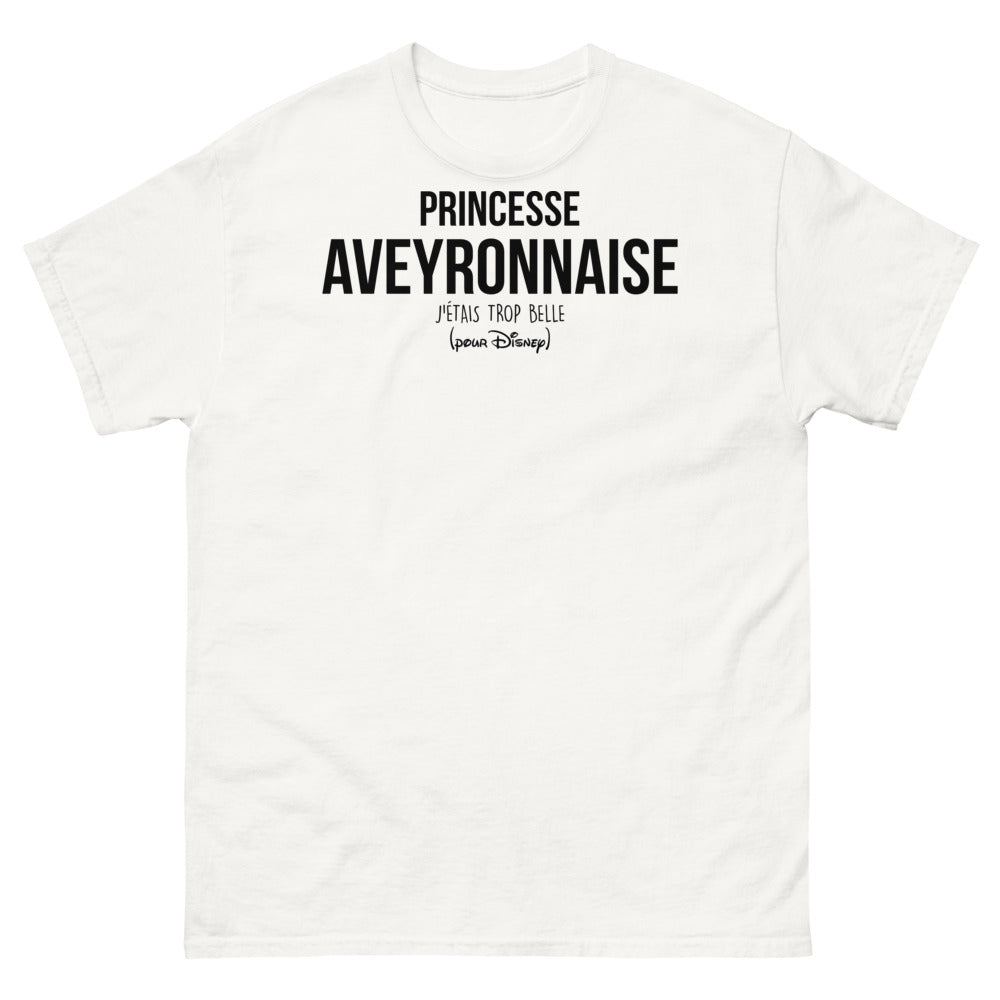 T-shirt Aveyron blanc - Princesse, trop belle pour Disney
